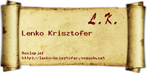 Lenko Krisztofer névjegykártya